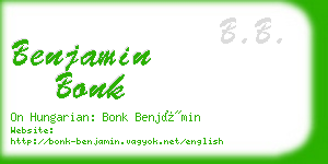 benjamin bonk business card